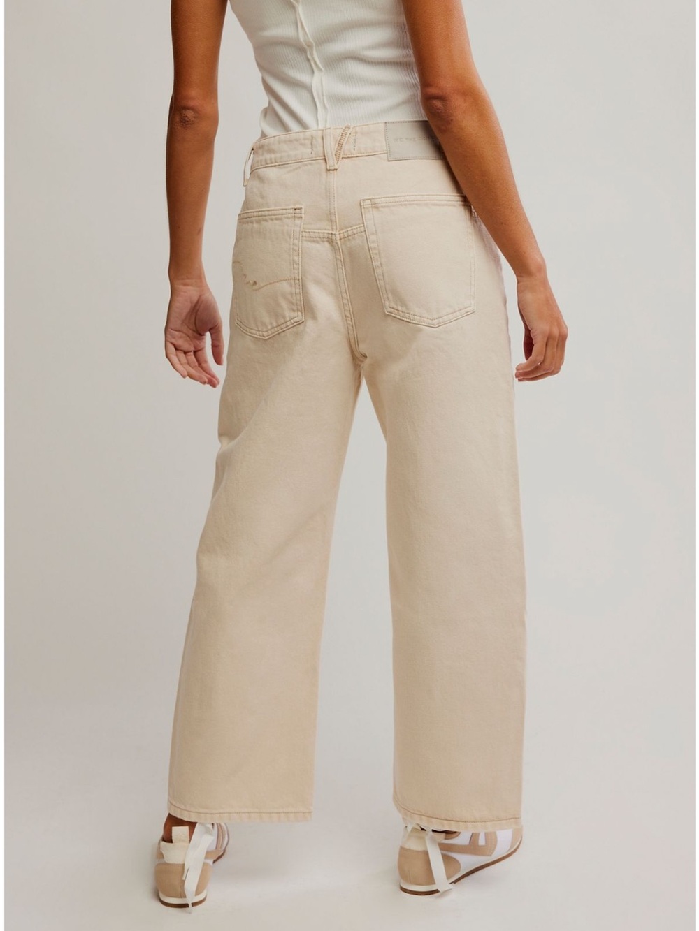 WE THE FREE DEEP TRANCE DROPPED BOYFRIEND JEANS CASUAL KHAKI CREAM - Picture 7 of 7